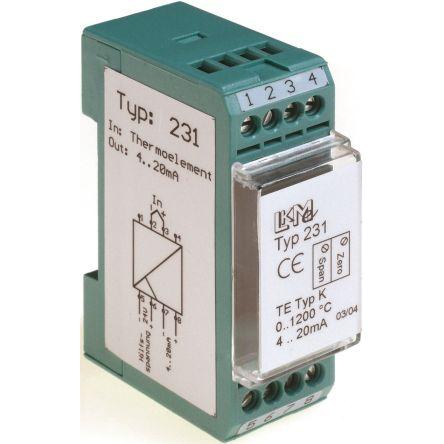 LKMelectronic Teplotní čidlo, řada: Type 232, typ vstupní: Termočlánek typu K 85 °C 24V -40 °C -200 °C 800 °C