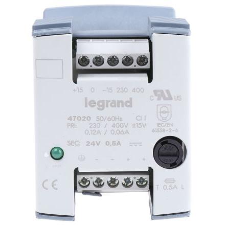 Legrand Napájecí zdroj na lištu DIN, počet výstupů: 1 Lineární 400V ac 500 mA St. 24V dc DC 12 W