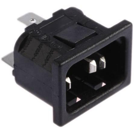 Bulgin Konektor IEC C14, orientace těla: Rovný, Zacvakávací montáž Vnější, 250V 10A