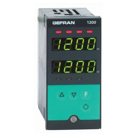 Gefran PID regulátor teploty, řada: 1200 Panel, 50 °C, 0 °C 2, počet výstupů: 2, výstup: Relé 240V ac, typ řízení: