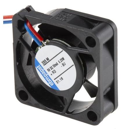 ebm-papst Axiální ventilátor, řada: 250, průtok vzduchu: 2.3 m³/h 200 mW 5V dc IP20 25 mm 25mm 8 mm