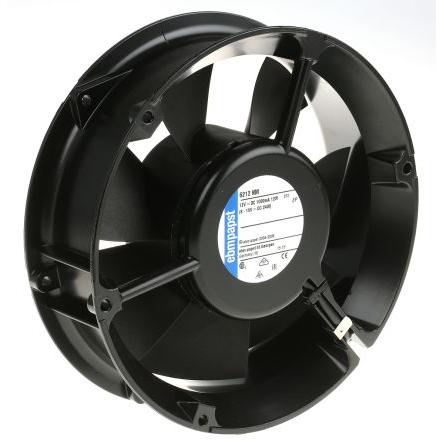 ebm-papst Axiální ventilátor, řada: 6200 N, průtok vzduchu: 350 m³/h 12 W 12V dc 171.5 mm 171.5mm 51 mm