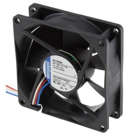 ebm-papst Axiální ventilátor, řada: 8400 N, průtok vzduchu: 79 m³/h 2.8 W 24V dc IP20 80 mm 80mm 25 mm