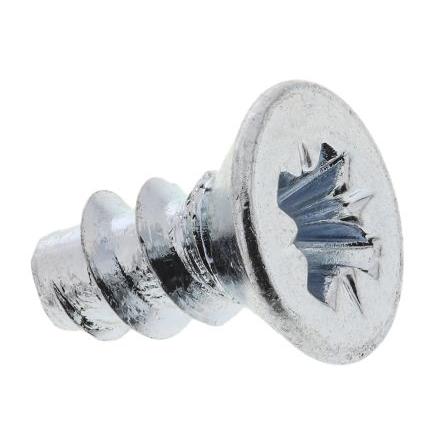 RS PRO Samořezný šroub, Lesklý zinek, Ocel hlavice Zapuštěná, délka: 6 mm