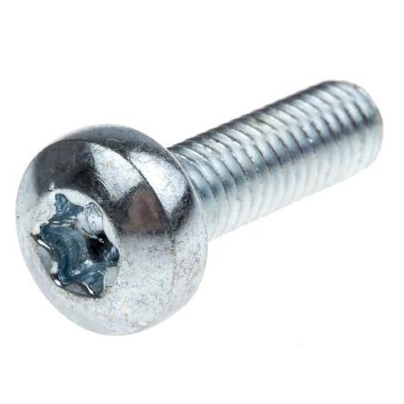 RS PRO Šroub s nízkou půlkulovou hlavou Hvězdicový, Pasivovaný pozinkovaný, Ocel hlavice Kónická 20 mm