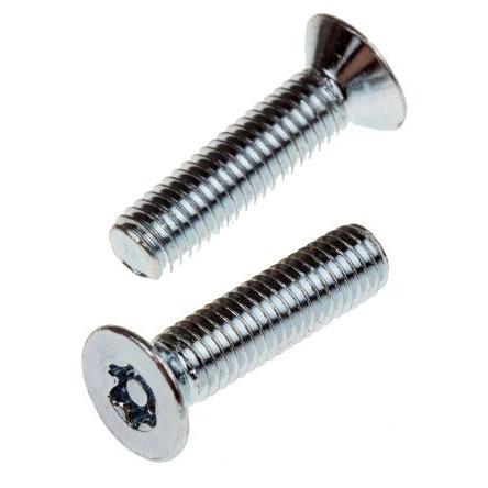 RS PRO Bezpečnostní šroub, Lesklý zinek Zapuštěná hlavice, Ocel, M5, délka: 20 mm