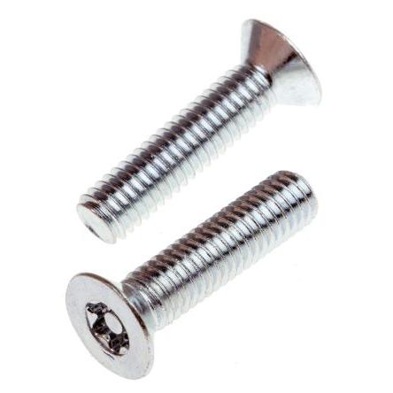 RS PRO Bezpečnostní šroub, Lesklý zinek Plochý hlavice, Ocel, M6, délka: 25 mm