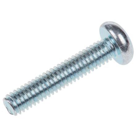 RS PRO Bezpečnostní šroub, Lesklý zinek Kónická hlavice, Ocel, M4, délka: 20 mm