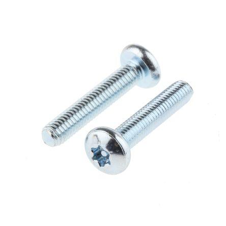 RS PRO Bezpečnostní šroub, Lesklý zinek Kónická hlavice, Ocel, M5, délka: 25 mm