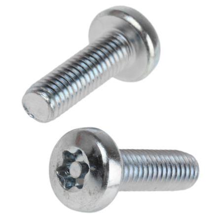 RS PRO Bezpečnostní šroub, Lesklý zinek Kónická hlavice, Ocel, M6, délka: 20 mm