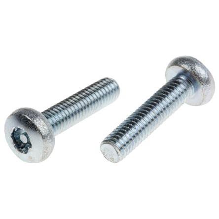 RS PRO Bezpečnostní šroub, Lesklý zinek Kónická hlavice, Ocel, M6, délka: 25 mm