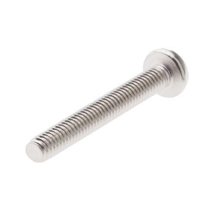 RS PRO Šroub s nízkou půlkulovou hlavou Drážka, Nikl, Mosaz hlavice Kónická 30 mm