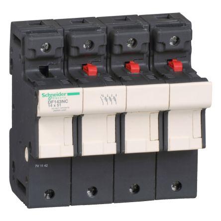 Držák pojistek s montáží na lištu DIN 50A 690V ac Schneider Electric 14 mm x 51 mm 3pólový
