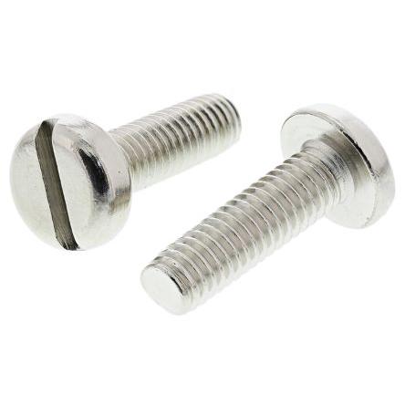 RS PRO Šroub s nízkou půlkulovou hlavou Drážka, Nikl, Mosaz hlavice Kónická 20 mm