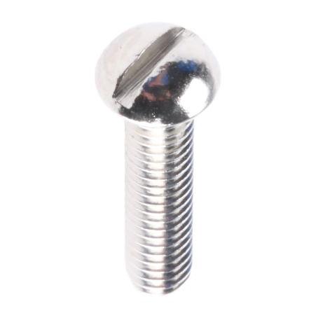 RS PRO Šroub s nízkou půlkulovou hlavou Drážka, Nikl, Mosaz hlavice Kulatý 25.4 mm