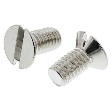 RS PRO Šroub s nízkou půlkulovou hlavou Drážka, Nikl, Mosaz hlavice Zapuštěná 12 mm