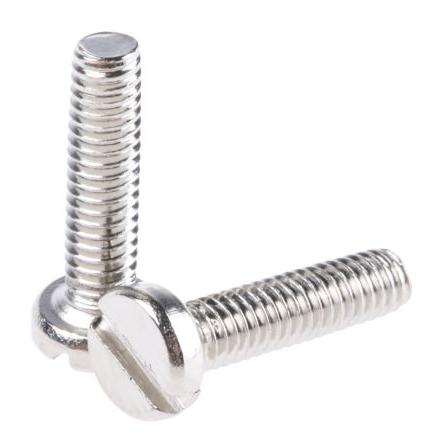 RS PRO Šroub s n��zkou půlkulovou hlavou Drážka, Nikl, Mosaz hlavice Válcová 10 mm