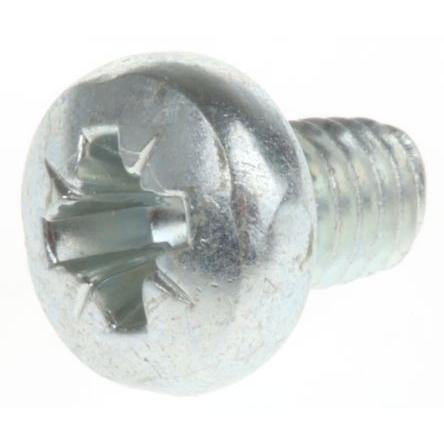 RS PRO Samořezný šroub, Lesklý zinek, Ocel hlavice Kónická, délka: 6 mm