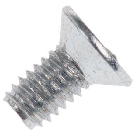RS PRO Samořezný šroub, Lesklý zinek, Ocel hlavice Zapuštěná, délka: 8 mm