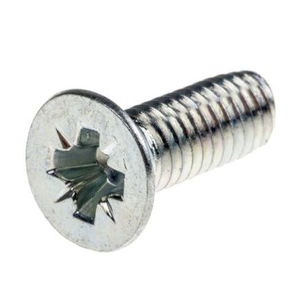 RS PRO Samořezný šroub, Lesklý zinek, Ocel hlavice Zapuštěná, délka: 12 mm