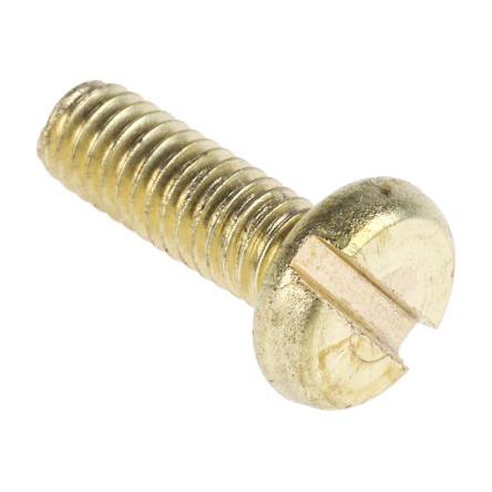 RS PRO Šroub s nízkou půlkulovou hlavou Drážka, Obyčejný, Mosaz hlavice Kónická 12 mm