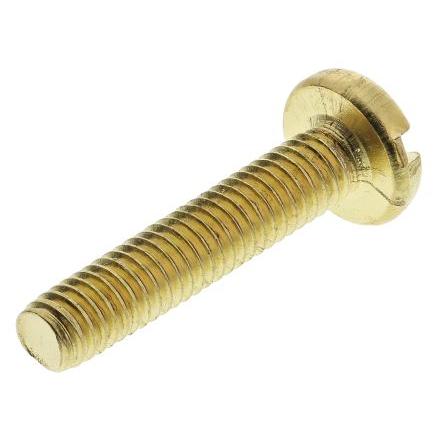 RS PRO Šroub s nízkou půlkulovou hlavou Drážka, Obyčejný, Mosaz hlavice Kónická 20 mm