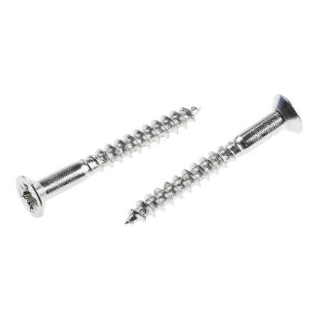 RS PRO Vrut Pozidriv, Obyčejný, Nerezová ocel Zapuštěná hlavice, Metrické, délka: 30 mm