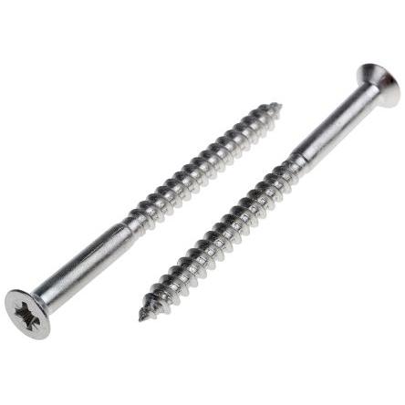 RS PRO Vrut Pozidriv, Černá, Chromovaná mosaz, Niklovaný, Pozinkovaný, Nerezová ocel Zapuštěná hlavice, 5 mm, délka: 65