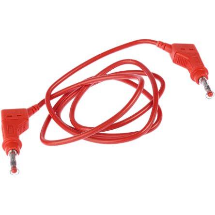 Staubli Zkušební kabel s konektorem, Červená 32A, délka kabelů: 1 m, 600V, Silikon, úroveň kategorie: CAT 0, CAT II