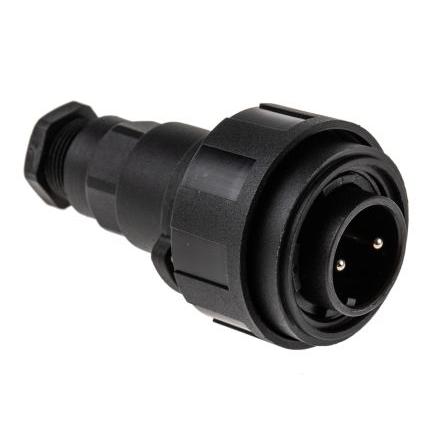Kulatý konektor, počet kontaktů: 2, Kabel, velikost: Standard Bulgin, pohlaví kontaktu: Vnější, orientace těla: Rovný