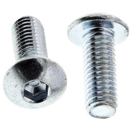 RS PRO Šroub s vnitřním šestihranem, Lesklý zinek, Ocel hlavice Vypouklý s vnitřním šestihranem, M3, M3, délka: 8 mm