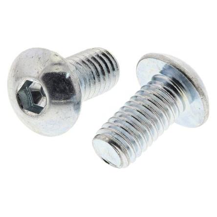 RS PRO Šroub s vnitřním šestihranem, Lesklý zinek, Ocel hlavice Vypouklý s vnitřním šestihranem, M4, M4, délka: 8 mm