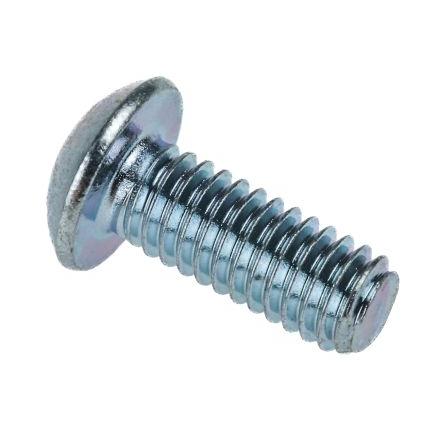 RS PRO Šroub s vnitřním šestihranem, Lesklý zinek, Ocel hlavice Vypouklý s vnitřním šestihranem, M4, M4, délka: 10 mm