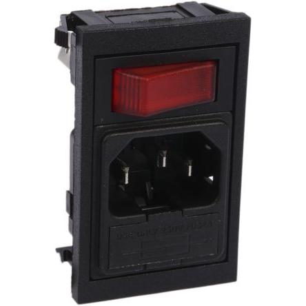 Bulgin Konektor IEC C14, orientace těla: Rovný, Zacvakávací montáž velikost pojistky 5 x 20 mm Vnitřní, 250V 10A