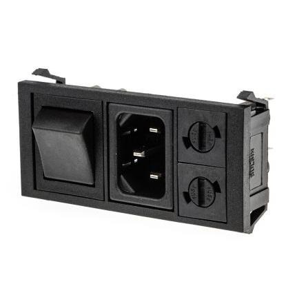 Bulgin Konektor IEC C14, orientace těla: Rovný, Zacvakávací montáž velikost pojistky 5 x 20 mm Vnitřní, 250V 10A