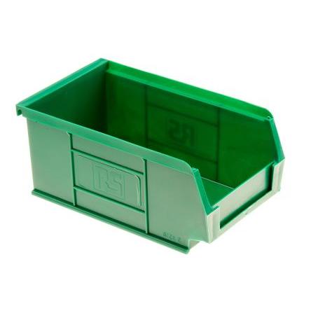 Skladovací zásobník barva Zelená Polypropylen Přenosné 76 mm x 101 mm x 167 mm RS PRO