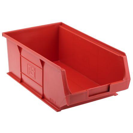 Skladovací zásobník barva Červená Polypropylen Přenosné 130 mm x 205 mm x 350 mm RS PRO