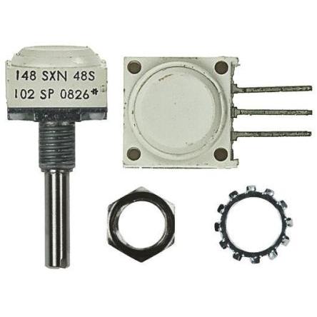 Potenciometr, průměr hřídele: 6.35 mm 1otáčkový, řada: 148 10 kΩ 10 % 0.5 W 14821F0GJSX13103KA Rotační, Montáž do