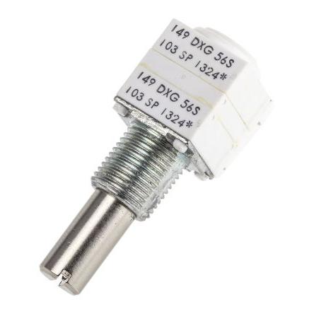 Potenciometr, průměr hřídele: 6.35 mm 1otáčkový, řada: 149 10 kΩ 10 % 1 W 14920F0GJSX13103KA Rotační, Montáž do panelu,