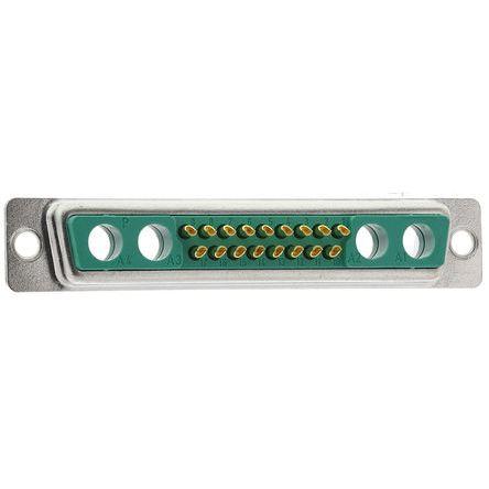 FCT from Molex Konektor D-Sub, řada: FM, počet kontaktů: 21, orientace těla: Rovný, Montáž do panelu Vnější, D-SUB,