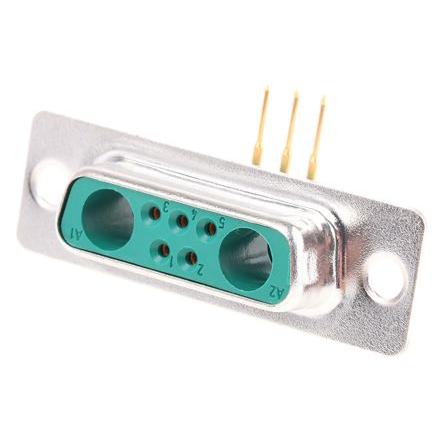 FCT from Molex Konektor D-Sub, řada: FM, počet kontaktů: 9, orientace těla: Pravý úhel, Přední montáž, 3000V, 7W2