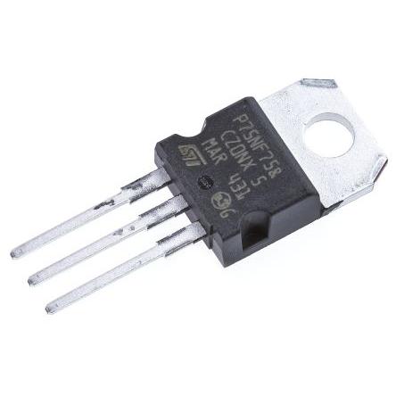 řada: STripFET II MOSFET STP75NF75 N-kanálový 80 A 75 V STMicroelectronics, TO-220, počet kolíků: 3 kolíkový Vylepšení