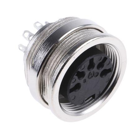 Amphenol Industrial Zásuvka DIN, řada: C 091 A, počet kontaktů: 5, velikost: M16, 100V, orientace těla: Rovný, IP40 4A