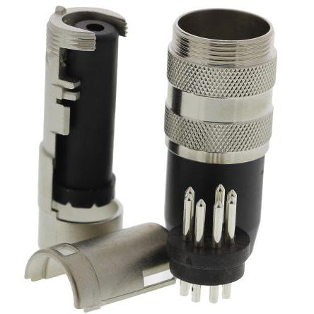 Amphenol Industrial Zástrčka DIN, řada: C 091 A, počet kontaktů: 7, velikost: M16, 100V, orientace těla: Rovný, IP40 4A