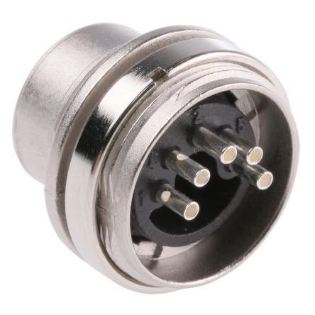 Amphenol Industrial Zástrčka DIN, řada: C 091 A, počet kontaktů: 5, velikost: M16, 100V, orientace těla: Rovný, IP40 4A