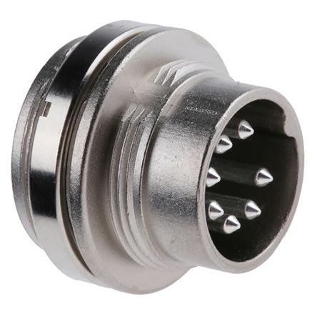 Amphenol Industrial Zástrčka DIN, řada: C 091 A, počet kontaktů: 7, velikost: M16, 100V, orientace těla: Rovný, IP40 4A