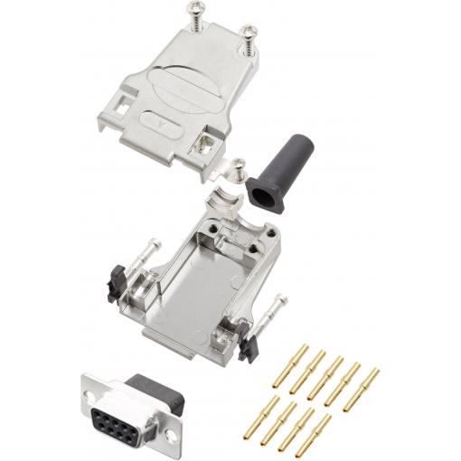 encitech DTZF09-DBCS-K 6355-0048-11 sada D-SUB zásuvková lišta 180 ° Pólů: 9 krimpované 1 ks