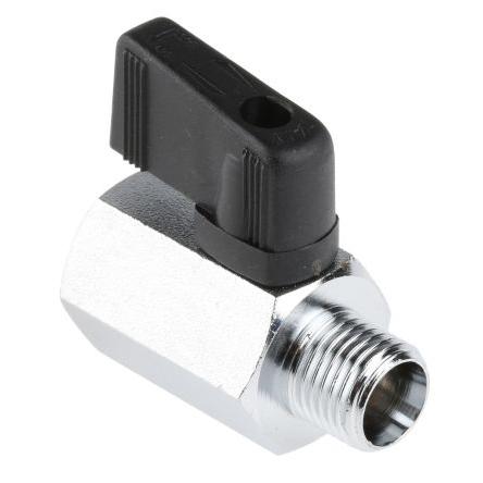 Hydraulický kulový ventil, řada: RS PRO, materiál tělesa: Chromovaná mosaz ISO 228 RS PRO