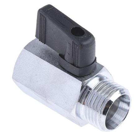 Hydraulický kulový ventil, řada: RS PRO, materiál tělesa: Chromovaná mosaz G RS PRO