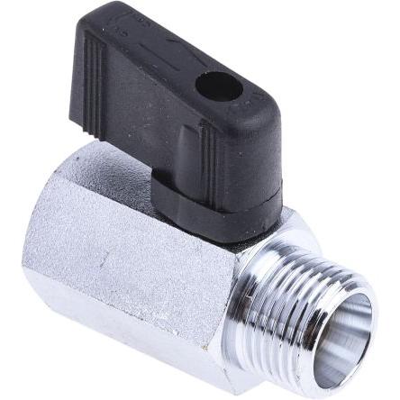 Hydraulický kulový ventil, řada: RS PRO, materiál tělesa: Chromovaná mosaz G RS PRO